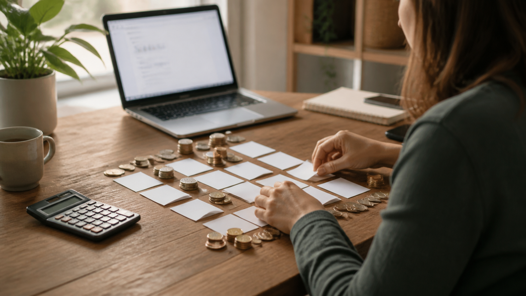 Zakelijke werktafel met notities en overzicht voor werkkapitaal plannen wanneer inkomsten niet gelijk binnenkomen